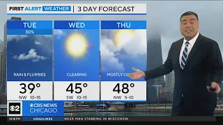 Rain coming overnight, chilly with rain and flurries Tuesday