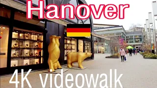 Hanover, Germany 🇩🇪 - Winter Walking Tour - Hanover by Walk 4K Ultra HD (60fps)