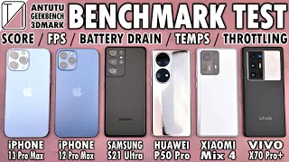 iPhone 13 Pro Max vs 12 Pro Max / S21 Ultra / P50 Pro / Mix 4 / vivo X70 Pro Plus Benchmark Test