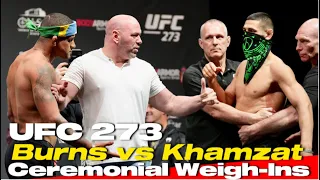 UFC 273 Ceremonial Weigh-Ins: Gilbert Burns vs Khamzat Chimaev