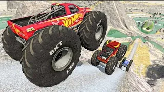 Monster truck vs high jump #2 - car vs mountain - BeamNG.drive