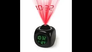 The LED Projection Talking Temperature Alarm Clock Instructions Review And Unboxing
