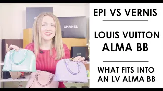Louis Vuitton Epi Alma BB in Rose Ballerine | Epi vs Vernis | What fits into LV Alma BB
