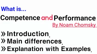 What is competence and Performance? #Linguistic_competence_vs_performance #competence #performance