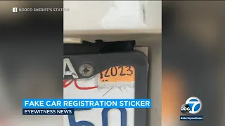 Driver gets caught with hand-made fake registration in Riverside County, faces jailtime