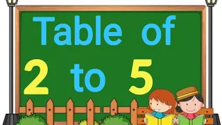 Table of 2 to 5 | Table of Two to Five | Learn Multiplication Table of 2 to 5 #table #maths