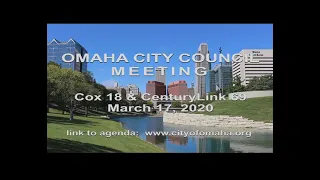 Omaha Nebraska City Council meeting March 17, 2020.