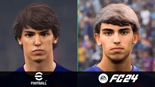 EA SPORTS FC 24 Vs eFOOTBALL 2024 | FC Barcelona Faces Comparison