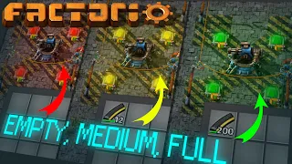 Tutorial Lamp colors mean EMPTY, MEDIUM, FULL in Factorio (Game)