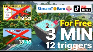 Free game for TikTok Live "Streamer vs viewer" Minecraft. Bedrock box with TNT.Tutorial StreamToEarn