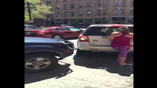 Angry Woman Tries To Reserve a Parking Spot By Foot