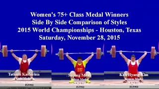 Women's 75+ Kg Class Medal Winners, Side By Side, 2015 World Championships, Houston