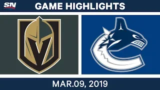 NHL Highlights | Vegas vs. Vancouver– Mar 9, 2019