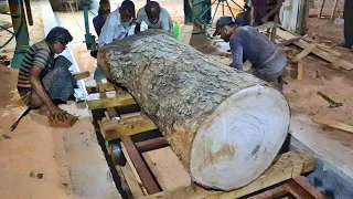Worlds Largest Coarse Log Sawmill Factory//500-Year-Old Giant Tree Trunk Under The Sea