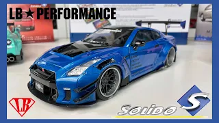 1:18 Nissan GT-R (R35) Liberty Walk (LB WORK 2 - Blue Metallic) - Solido [Unboxing]