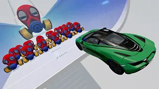 Cars vs Gas Mask Poppy Playtime 3 | Ski Jump | BeamNG.Drive
