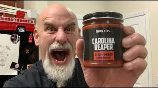 Carolina Reaper Pepper Mash Puree by Pepper Joe's! Have your smell-o-vision ready! Boom!