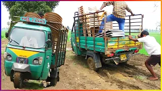 ALFA PLUS Auto Rickshaw Struggled to Get Out of the Mud Video | Tuk Tuk Racing