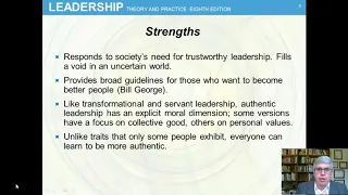 Authentic Leadership (Chap 9) Leadership by Northouse, 8th ed.
