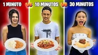 1 MIN VS 10 MIN VS 30 MIN!!! (QUEM FAZ O MELHOR JANTAR ROMÂNTICO)