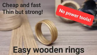 The easiest way to make wooden rings! (No lathe, no drill, no power tools!)