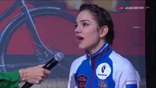 Evgenia Medvedeva - official interview after winning Worlds 2017 (Ru Eurosport)