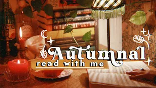 🍂 A Cozy Rainy READ WITH ME 🕯 crackling fire & thunderstorm ambience, 30 min of reading, night time