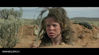 Greta Thunberg staring as humungus mad max 2