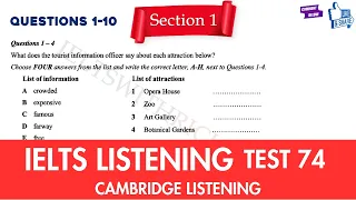 Practice IELTS Listening | Test 74 (Fast Food Restaurant) | Cambridge Listening | Practice Now