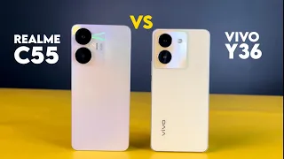 Vivo Y36 Vs Realme C55 Full Comparison & Review | Battery, Camera And Speed Test !