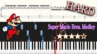 Super Mario Bros. Medley - Hard Piano Tutorial + Sheets【Piano Arrangement】