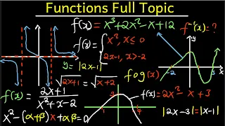 Functions - Basics, Quadratics, Polynomials, Radicals, Rational, Modulus (Sketch, Domain & Range)