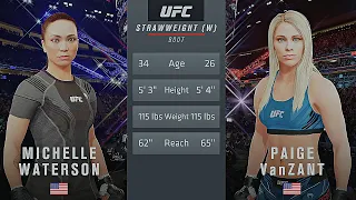 Michelle Waterson Vs. Paige Vanzant : UFC 4 Gameplay (Legendary Difficulty) (AI Vs AI) (PS5)