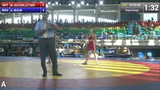 Repechage   Freestyle Wrestling 65 kg   G BUCUR ROU vs M AUSSERLEITNER AUT   Tashkent 2014