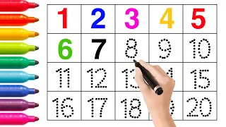 1 to 20 Number Writing Practice For Kids and Toddlers | Best Learn Numbers Count and Write Numbers