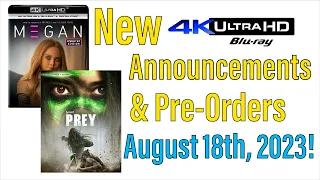 New 4K UHD Blu-ray Pre-Orders & Announcements for August 18th, 2023!