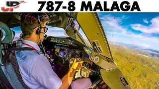 BOEING 787 Dreamliner into Malaga🇪🇸 | Cockpit & Pilotsview Landing