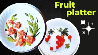 Watermelon fruit platter / easy fruit platter idea/ watermelon flower carving!!!