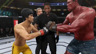 Bruce Lee vs. Fire Hulk - EA Sports UFC 4 - Epic Fight 🔥🐲