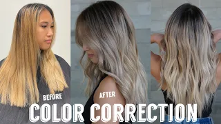 Hair Transformations with Lauryn: Brassy Ends to Ashy Blonde Balayage on Dark Hair Ep. 51