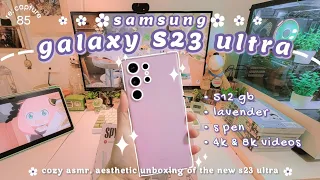 💜 samsung galaxy s23 ultra - lavender 512gb // aesthetic asmr unboxing 🪻