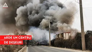 Incendiu puternic la un Remat din Glina. Pompierii au intervenit cu 13 autospeciale