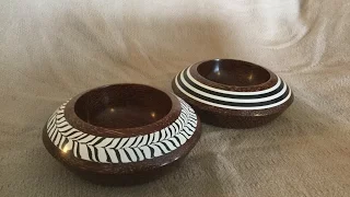 Turning Mahogany Bowls with Milliput Epoxy Putty Inlay