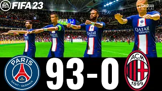 FIFA 23 - MESSI, RONALDO, MBAPPE, NEYMAR, ALL STARS | PSG 93-0 AC MILAN  | UCL FINAL !