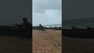 Extreme Kite Flying: Almost Lifted take off feet in 55 MPH Winds!