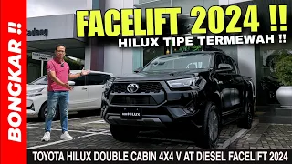 Bongkar !! TOYOTA NEW HILUX DOUBLE CABIN 4X4 V AT DIESEL FACELIFT 2024 || REVIEW EXTERIOR & INTERIOR