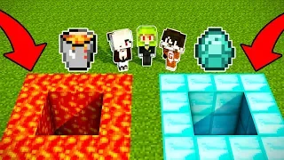 ¡NO ELIJAS EL AGUJERO EQUIVOCADO EN MINECRAFT! 😱 LAVA O DIAMANTE MINECRAFT TROLL