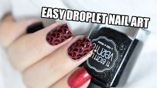 How To: Easy Droplets Nail Art ft. What's Up Nails Stencils || Marine Loves Polish