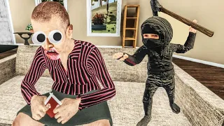 Baby Dressed Up as a Ninja to Surprise Granny! (Granny Simulator Gameplay)