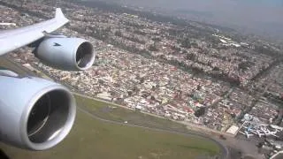 Lufthansa A340-600 Mexico City Take Off